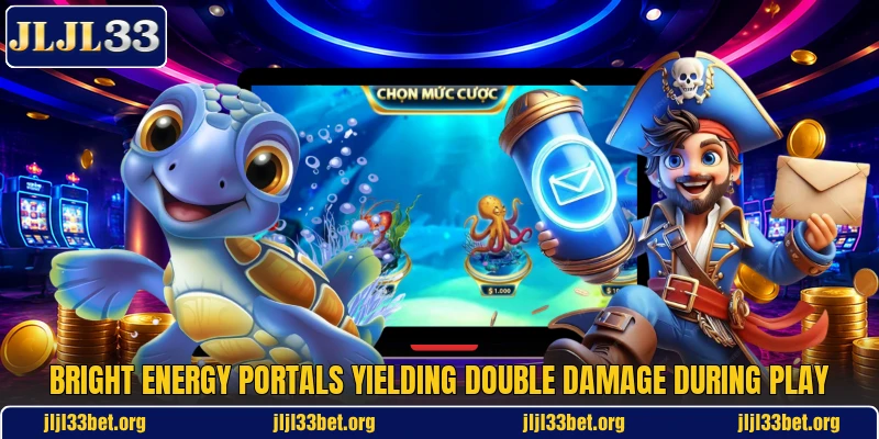 Bright energy portals yielding double damage during play