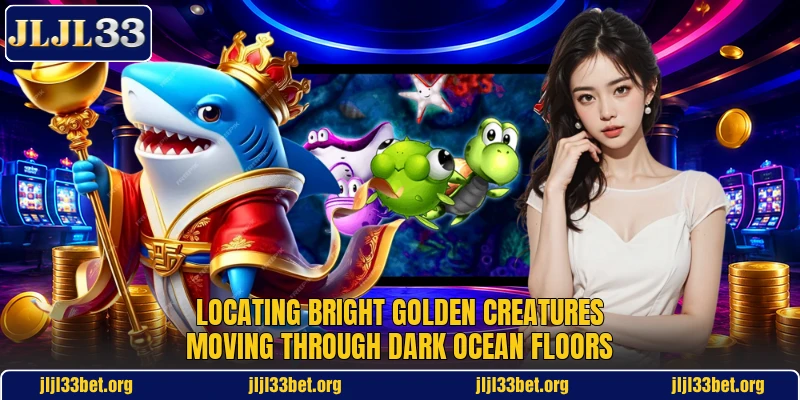 Locating bright golden creatures moving through dark ocean floors