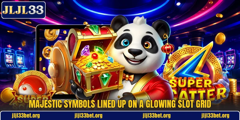 Majestic symbols lined up on a glowing slot grid