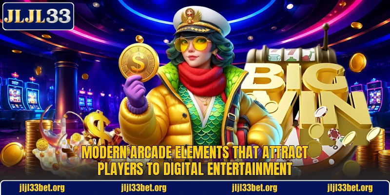 Modern Arcade elements that attract players to digital entertainment