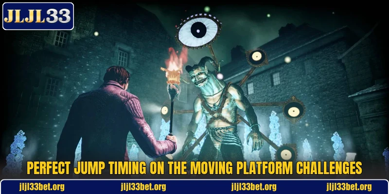 Perfect jump timing on the moving platform challenges