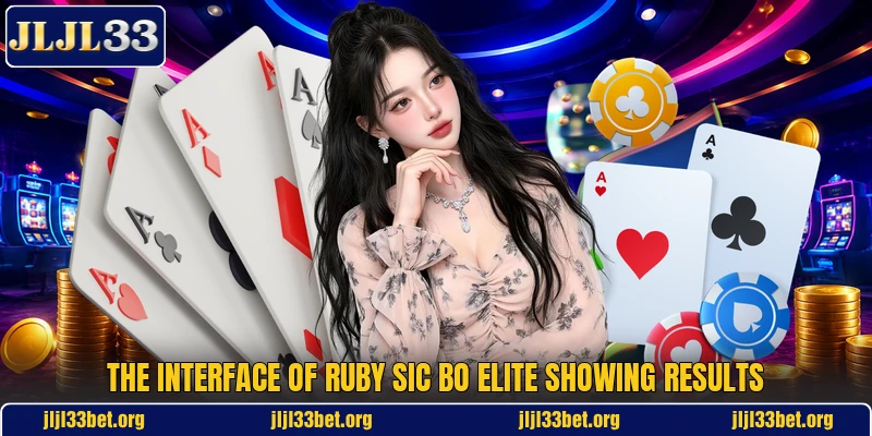 The interface of Ruby Sic Bo Elite showing results