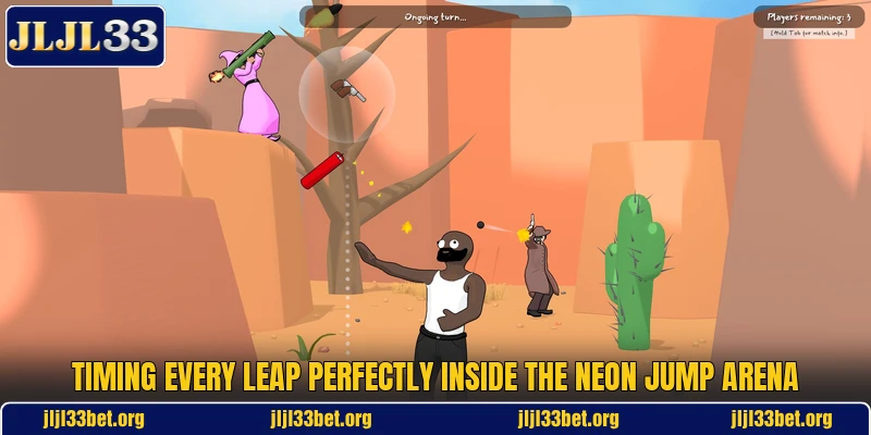 Timing every leap perfectly inside the Neon Jump Arena