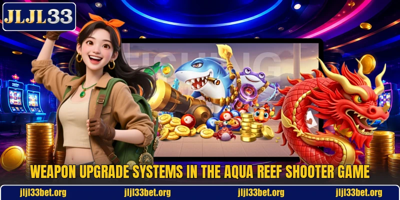 Weapon upgrade systems in the Aqua Reef Shooter game